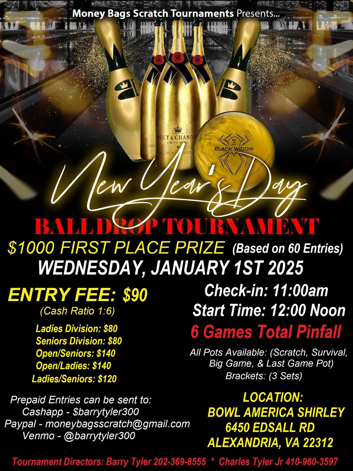 MONEY BAGS SCRATCH NEW YEARS DAY BALL DROP TOURNAMENT