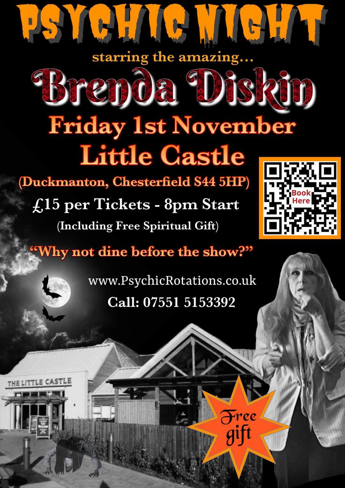 The Little Castle (Chesterfield) Psychic Night with Brenda Diskin (Free Gift)