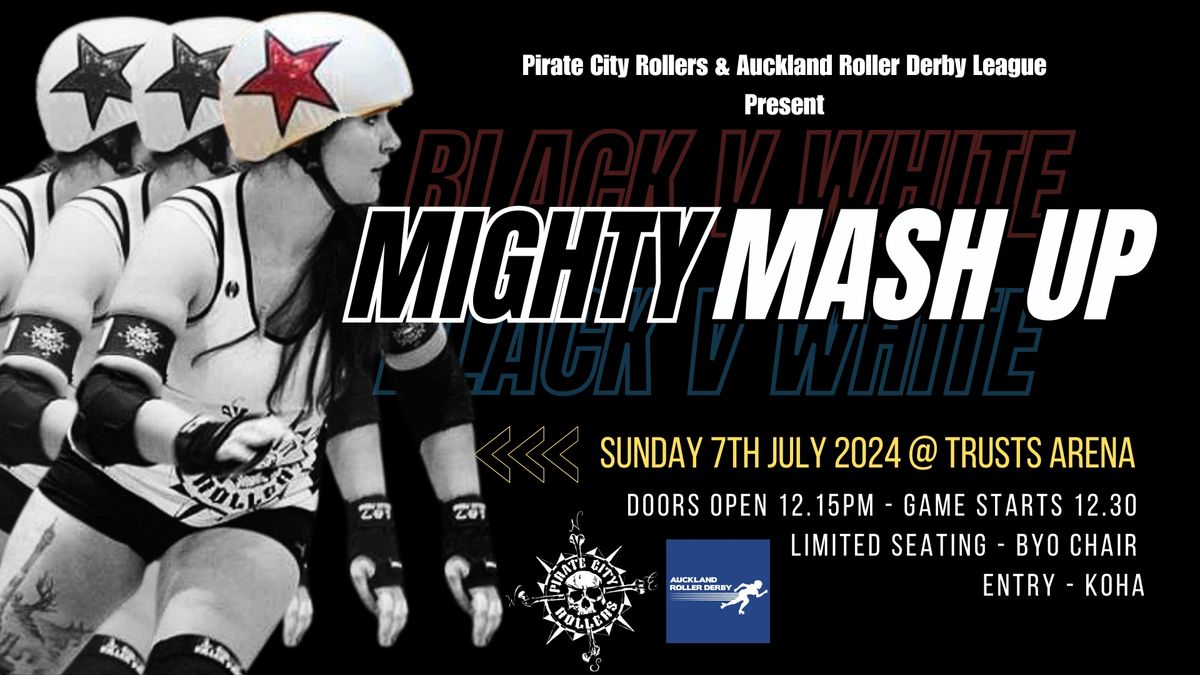 Pirate City Rollers & Auckland Roller Derby league's Mighty Mashup Roller Derby 