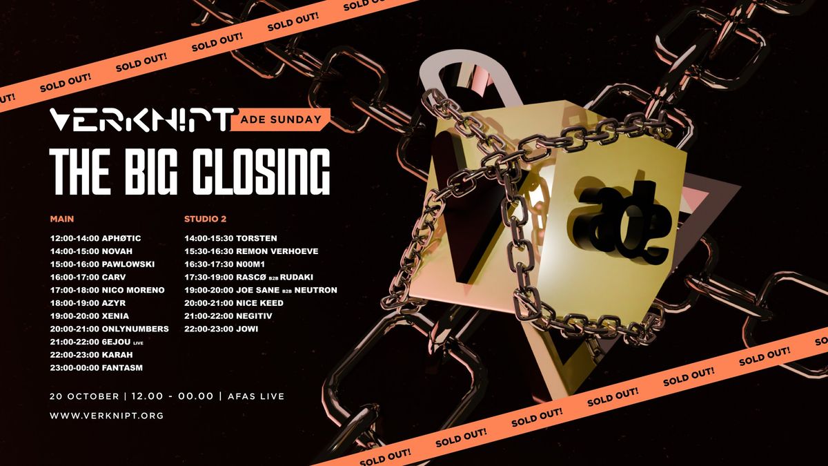 Verknipt ADE Sunday | The BIG Closing - October 20 - SOLD OUT