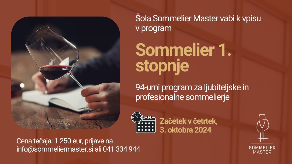 Strokovno izobra\u017eevanje Sommelier 1. stopnje 