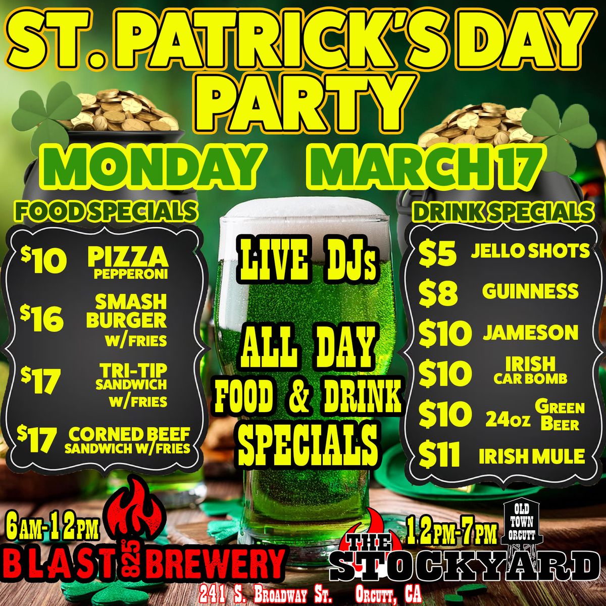 ST PATRICK'S DAY PARTY @ BLAST 825 BREWERY & THE STOCKYARD