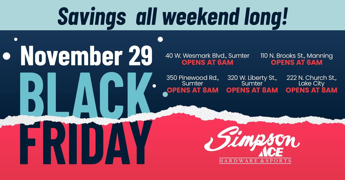 Black Friday at Simpson Hardware! 