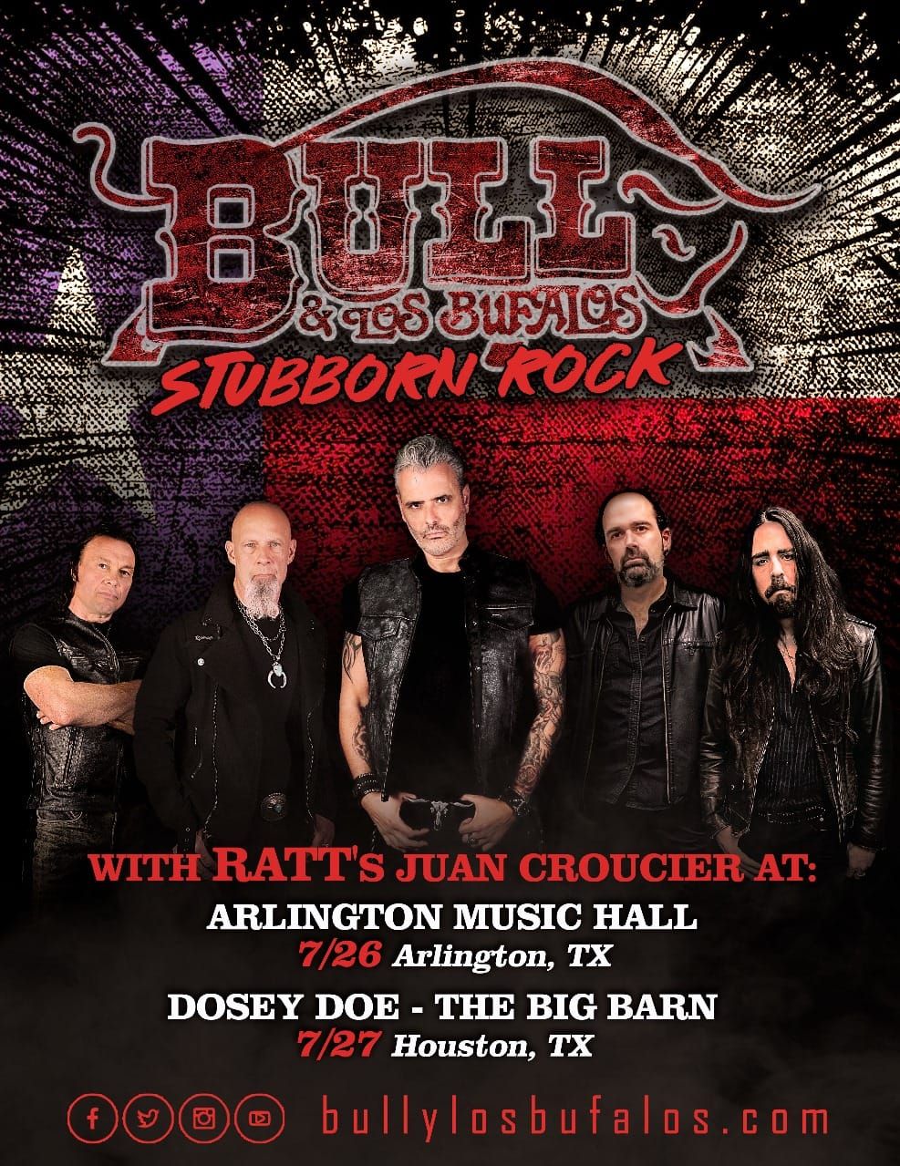 Bull y los B\u00fafalos + Ratt's Juan Croucier at Dosey Doe, The Woodlands, TX.