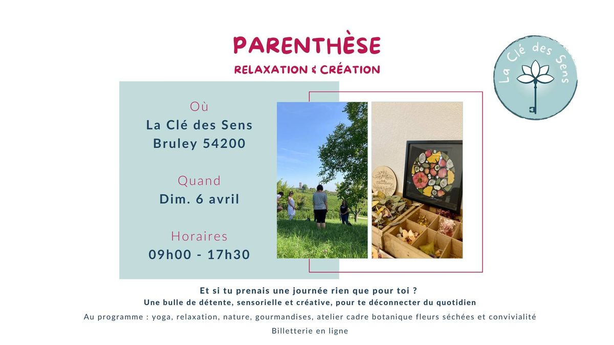 Parenth\u00e8se Printemps - Relaxation & Cr\u00e9ation