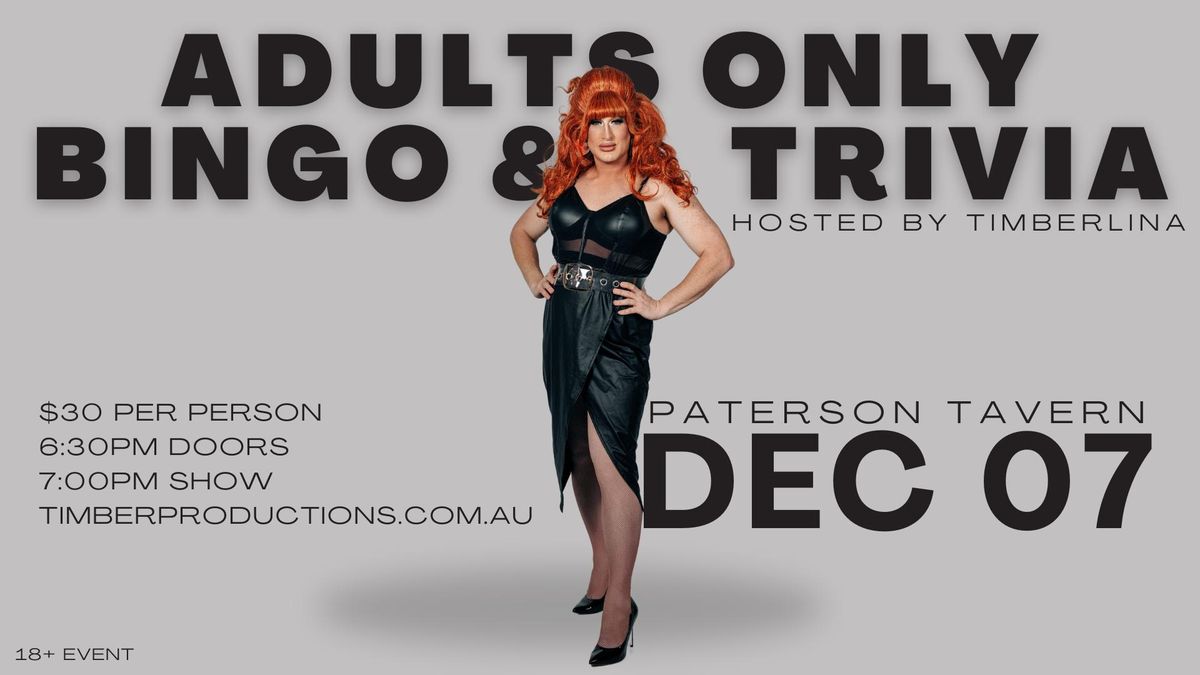 Adults Only Bingo & Trivia with Timberlina | 7th December | Paterson Tavern & Bistro