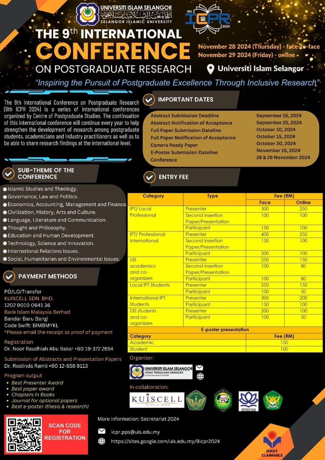 9th International Conference Postgraduate Research (9th ICPR 2024)