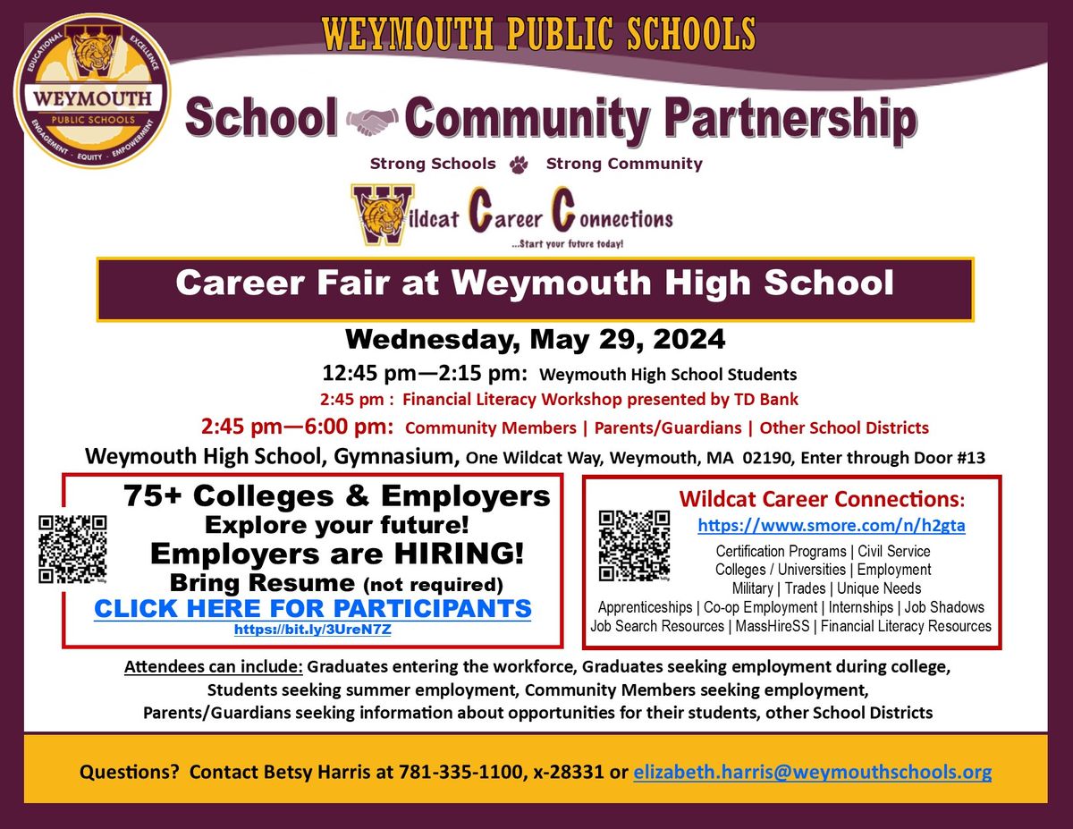 College & Career Fair at Weymouth High School