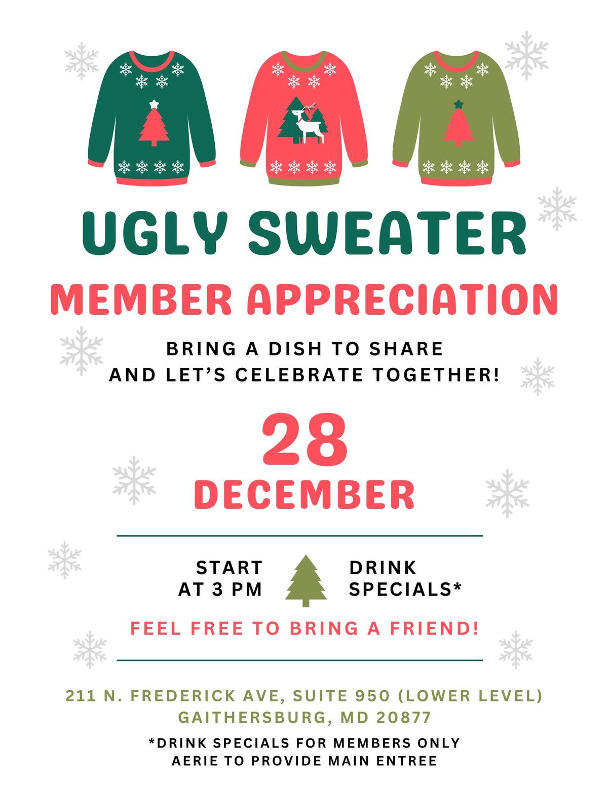 Ugly Sweater Member Appreciation Party