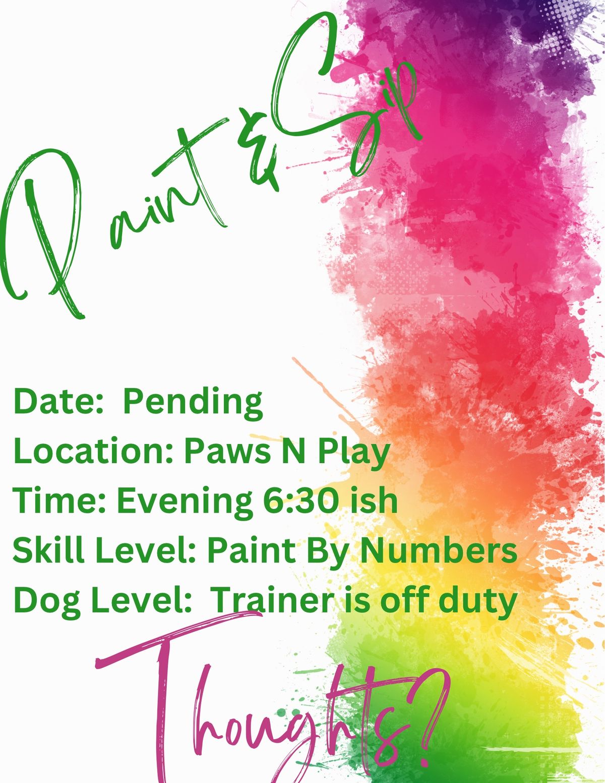 Paint & Sip dog business friends gathering