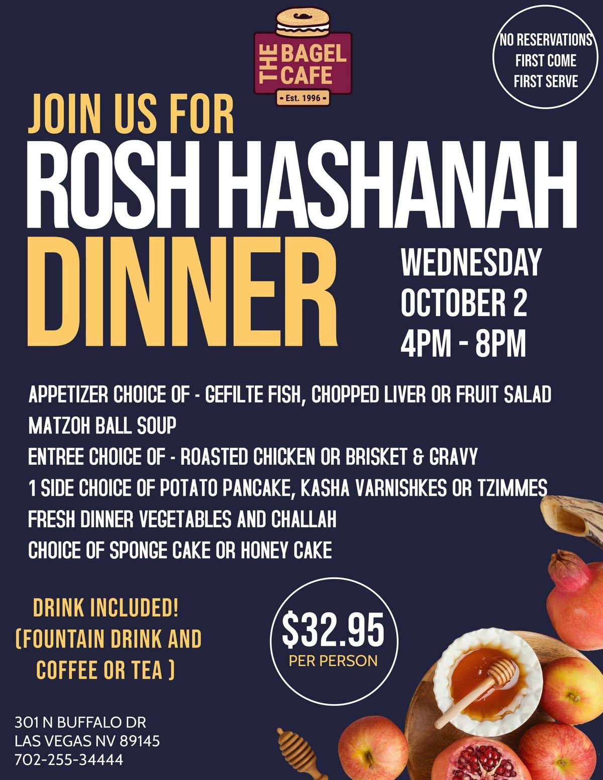 Rosh Hashanah Dinner at The Bagel Cafe