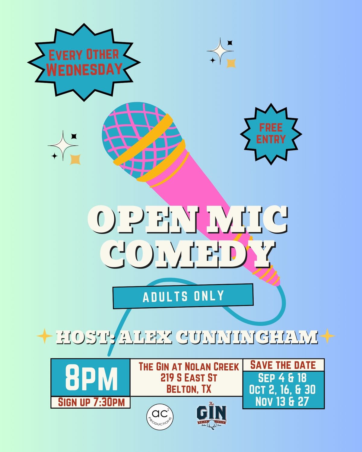 Open Mic Comedy at The Gin at Nolan Creek