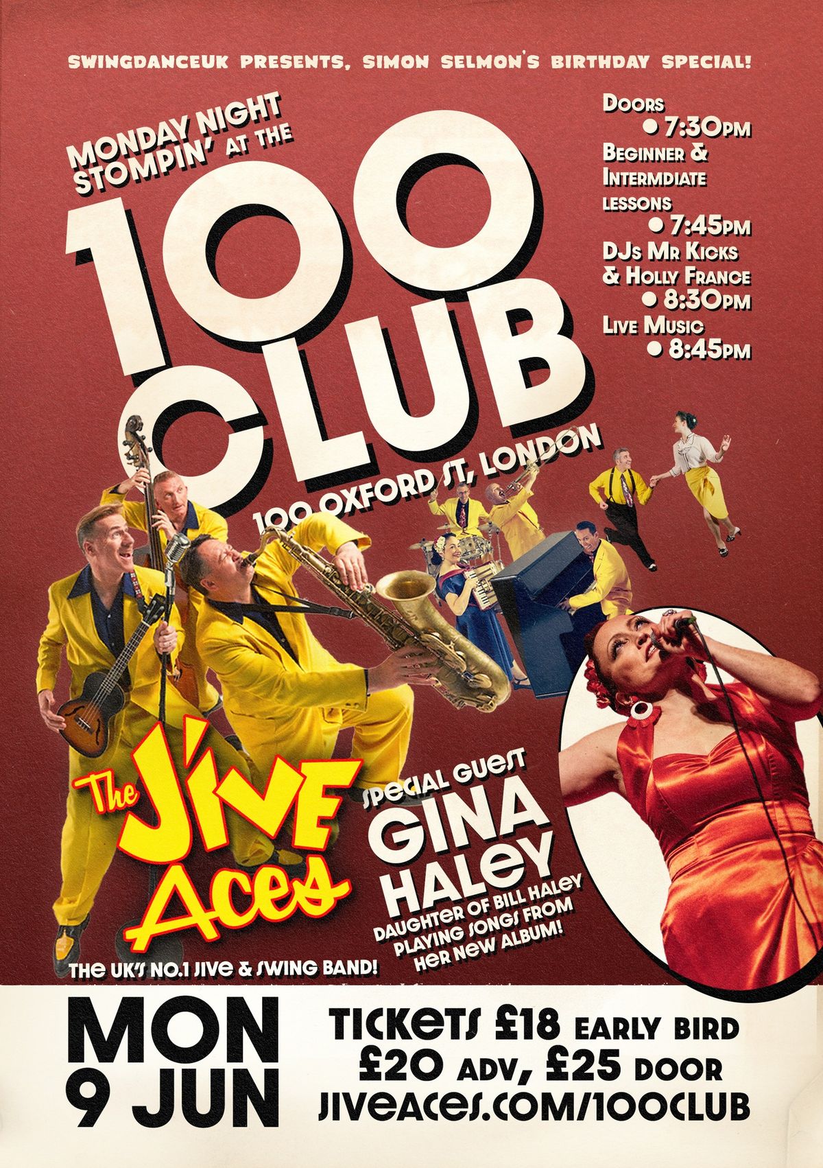 Stompin' at the 100 Club featuring the Jive Aces & special guest Gina Haley!