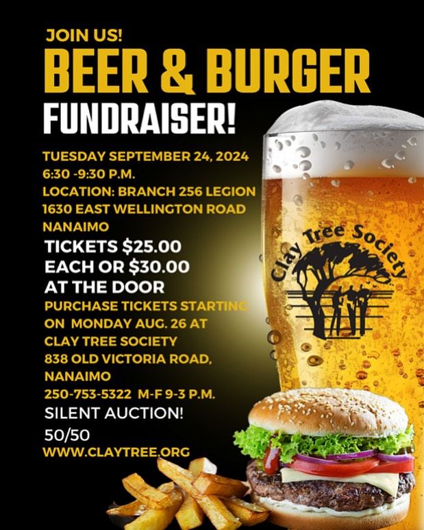 Beer and Burger Fundraiser for Clay Tree Society