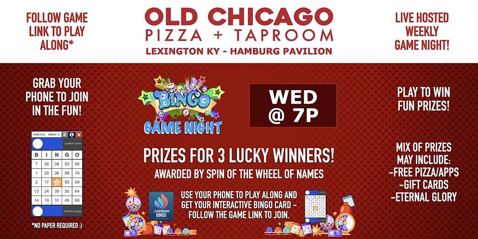 BINGO Game Night | Old Chicago - Lexington KY - WED 7p