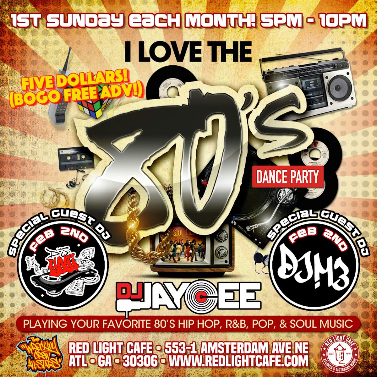 I Love the '80s Dance Party w\/ DJ Jaycee (1st Sunday Each Month)