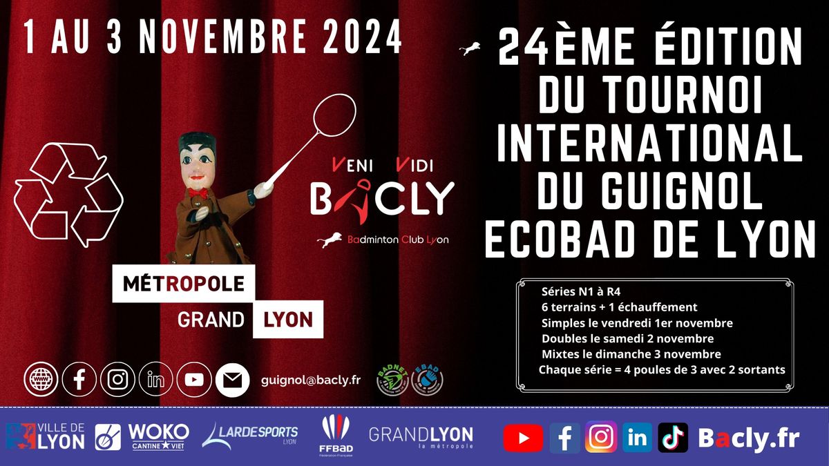 24\u00e8me \u00e9dition du Tournoi International du Guignol EcoBad de Lyon