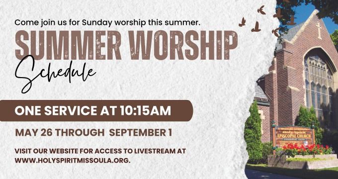 Summer Worship Schedule