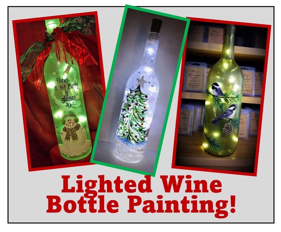 Lighted Wine Bottle Painting