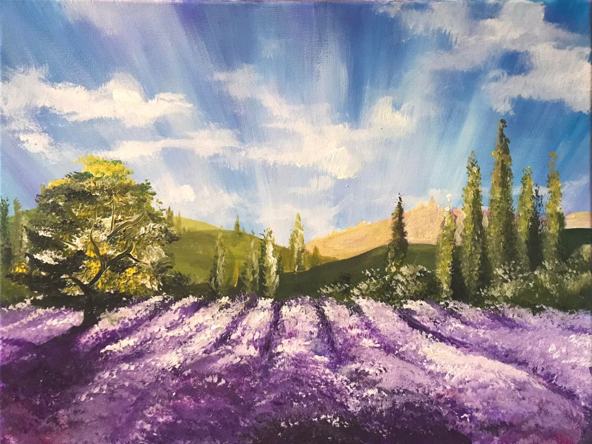 Join Brush Party with Claire to paint 'Lavender Field' in Towcester