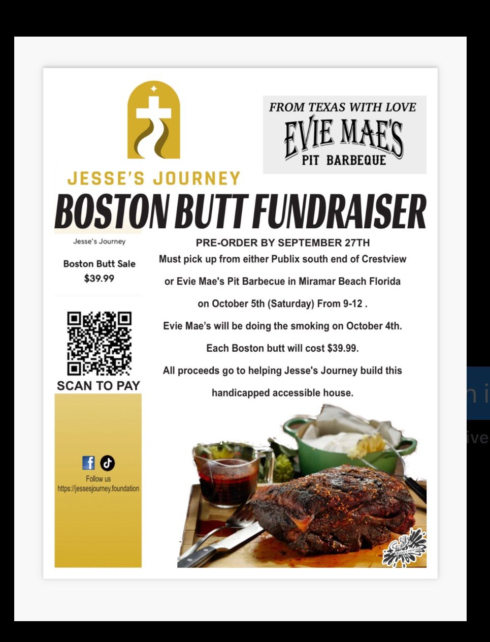 Boston Butt Fundraiser (Pre-Order)