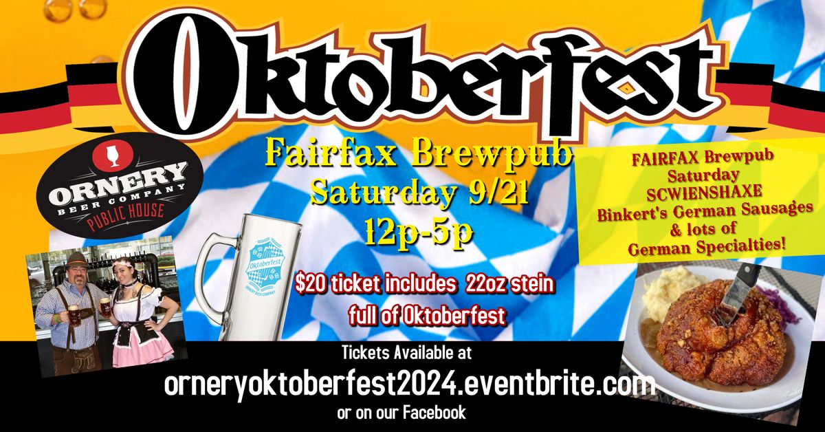 Ornery Oktoberfest 2024 - Fairfax Brewpub