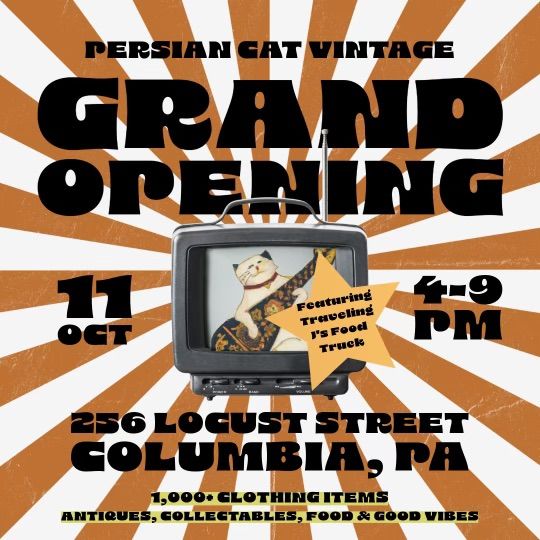 Persian cat vintage grand opening store number 2