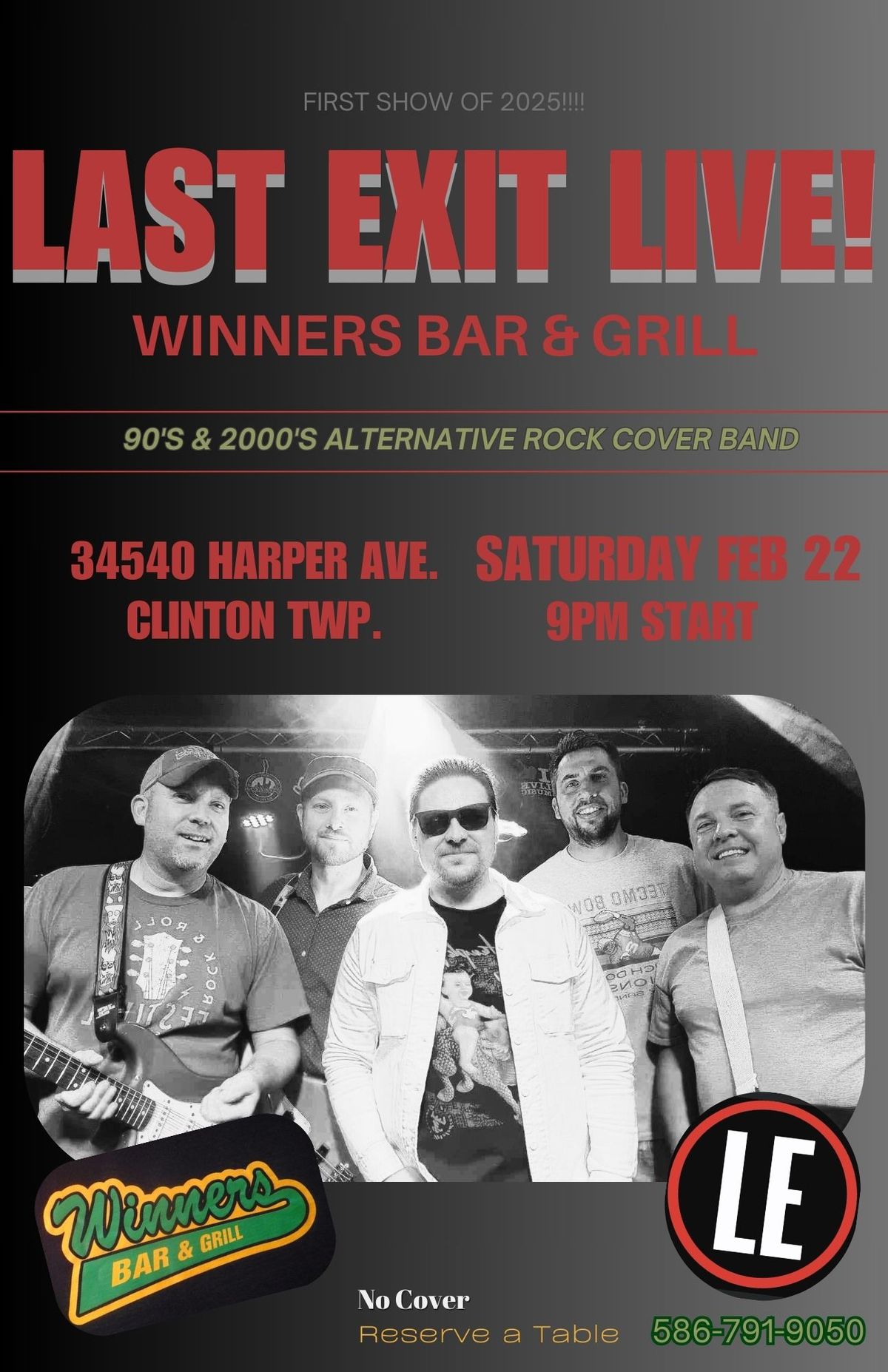 Last Exit Returns Live in '25 @ Winners Bar & Grill!