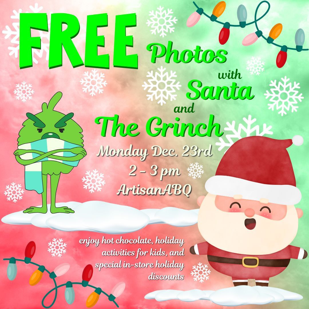 Free Photos with Santa \ud83c\udf85 and the Grinch \ud83c\udf84