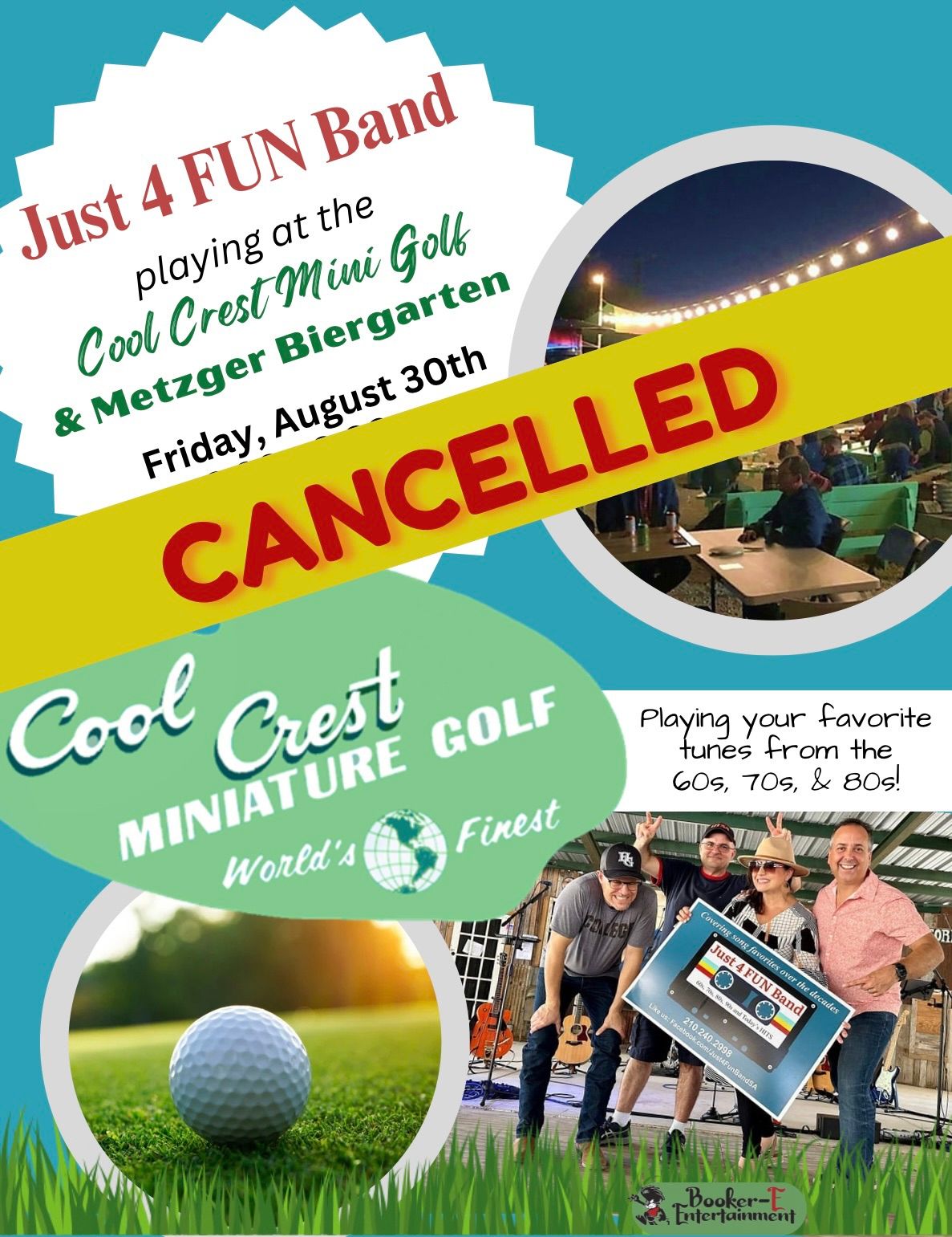 CANCELLED: Just 4 FUN Band @ the Metzger Biergarten at Cool Crest Mini Golf