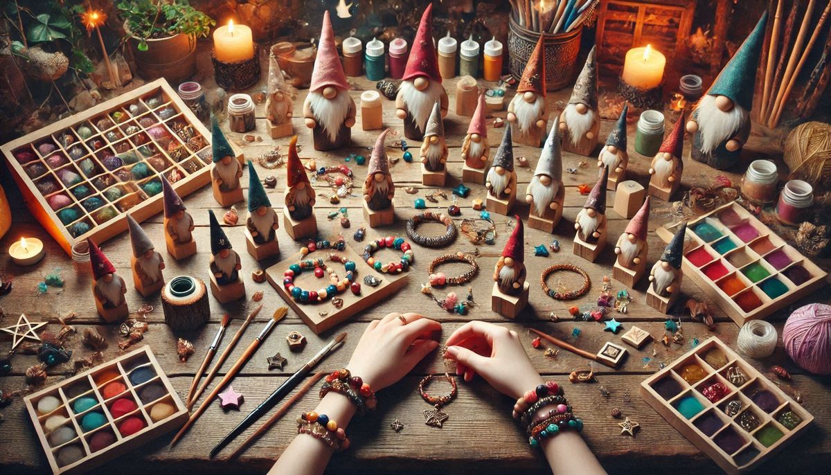 Pocatello Crafting Event\/Wood Gnomes\/Charm Bracelets\/Divination Bags 