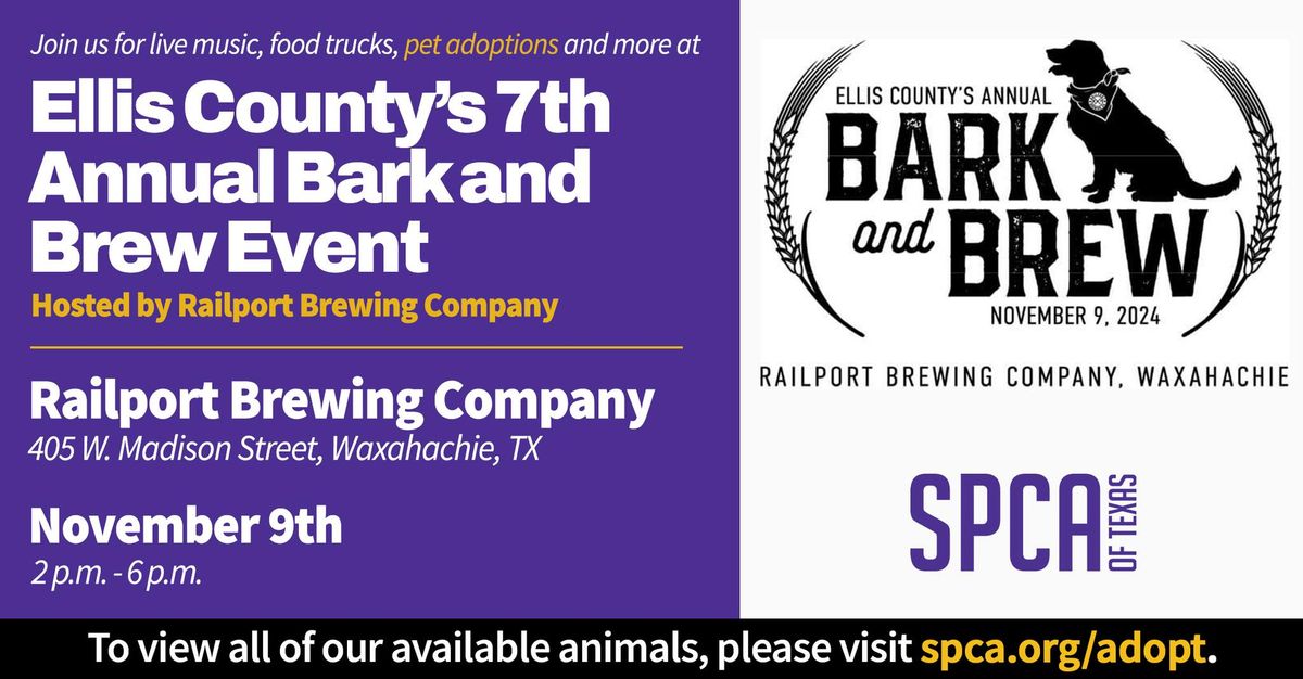 Ellis County's 7th Annual Bark and Brew Event! Hosted by Railport Brewing Company!