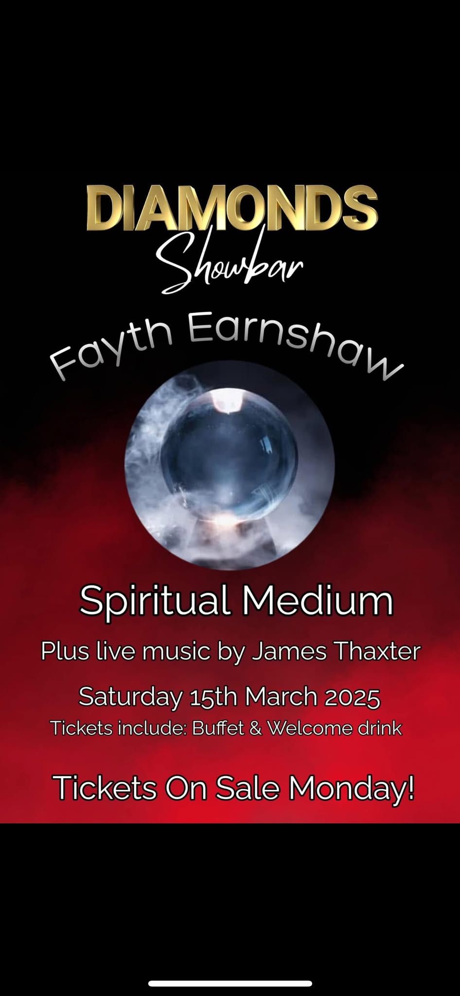 Demonstration of Mediumship plus entertainment from the fabulous James Thaxter.