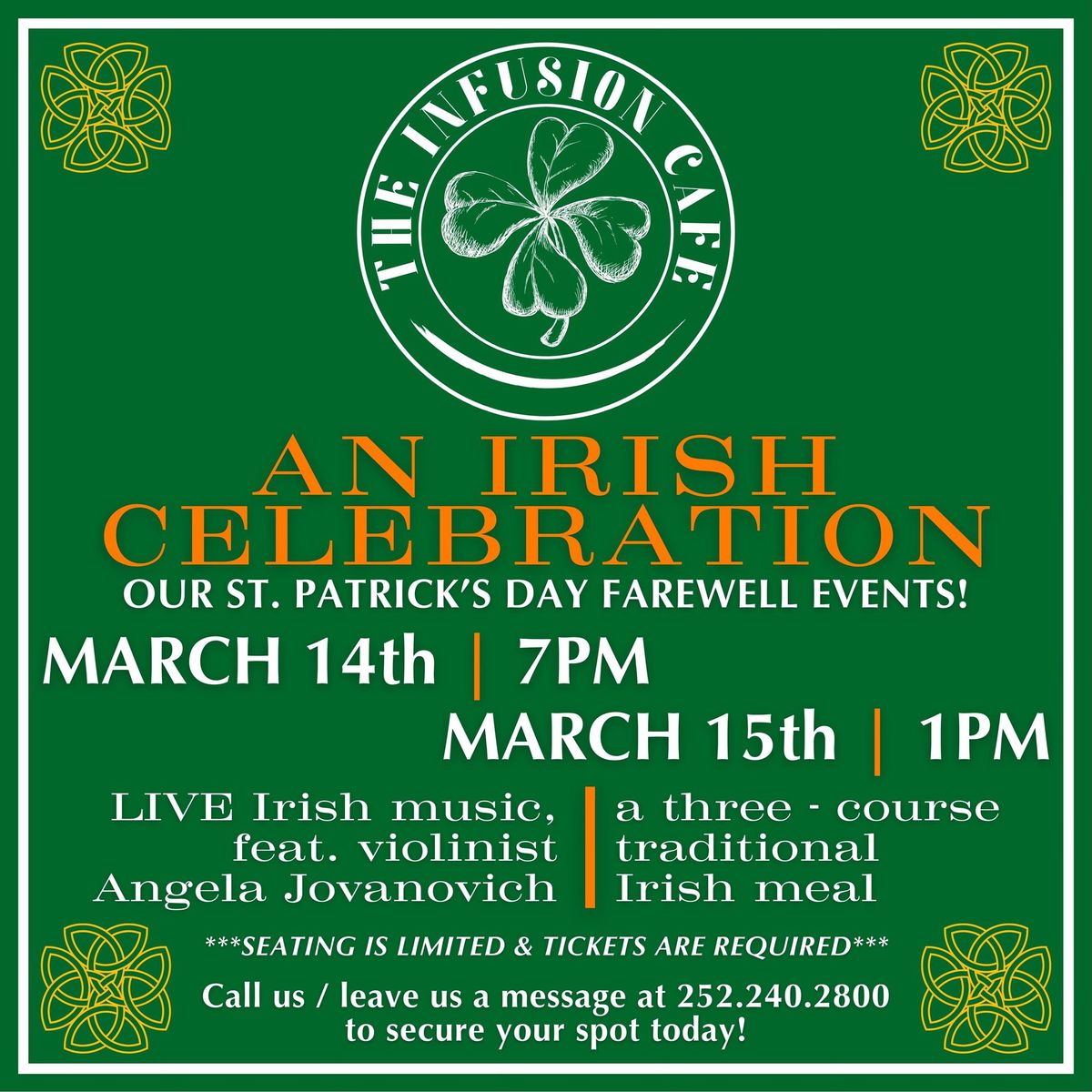 An Irish Celebration: Dinner & Live Music!