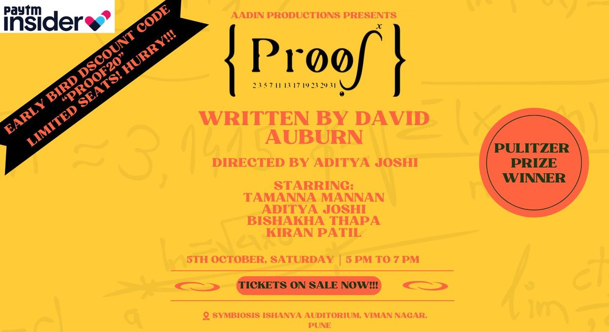 Aadin Productions Presents: "Proof" Written by David Auburn