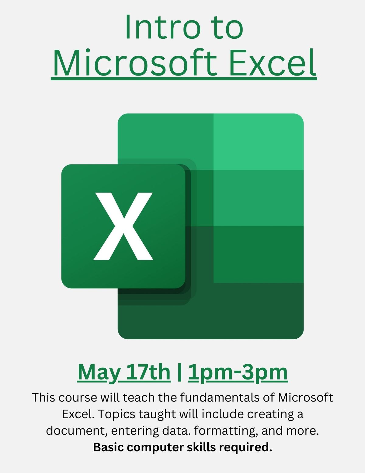 Intro to Microsoft Excel
