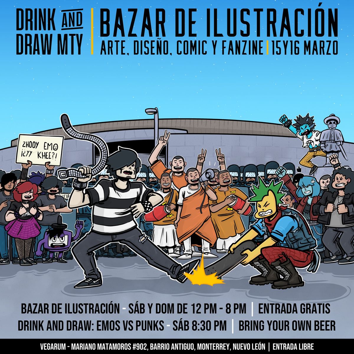 Drink and Draw \/ Bazar de ilustraci\u00f3n Vol. 5: Emos vs Punks.