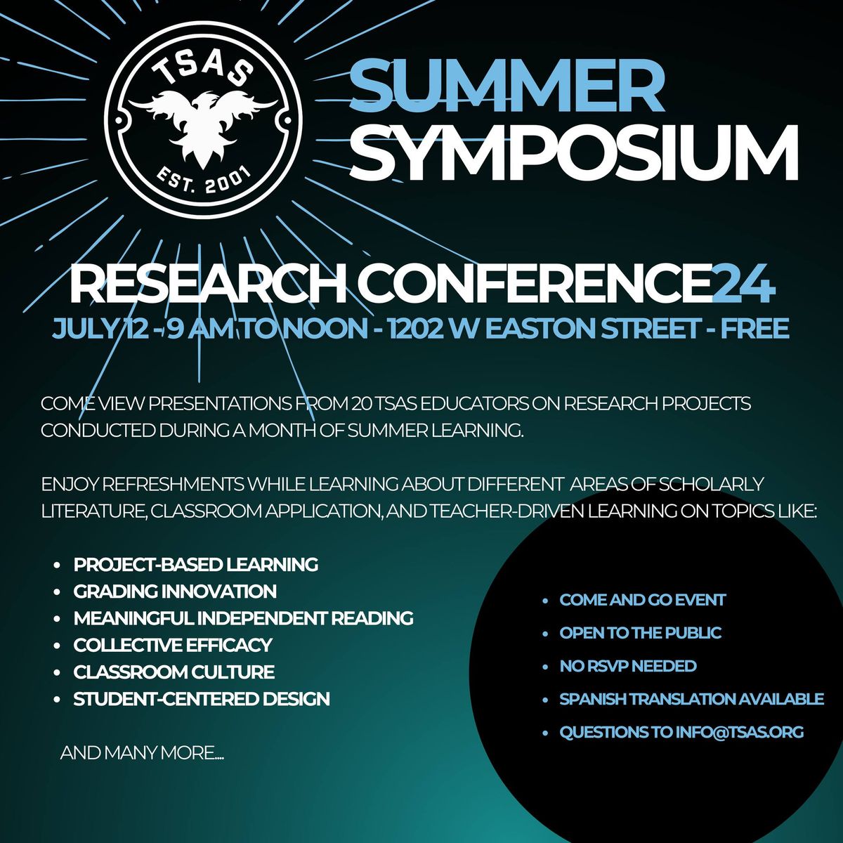 TSAS Summer Symposium Research Conference 2024