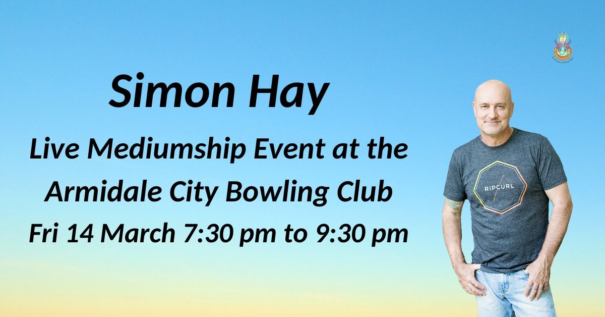 Aussie medium, Simon Hay at the Armidale City Bowling Club