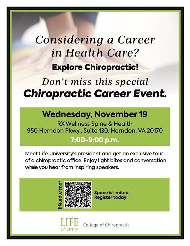 Soar with Us: Chiropractic Career Night at RxWellness Spine & Health