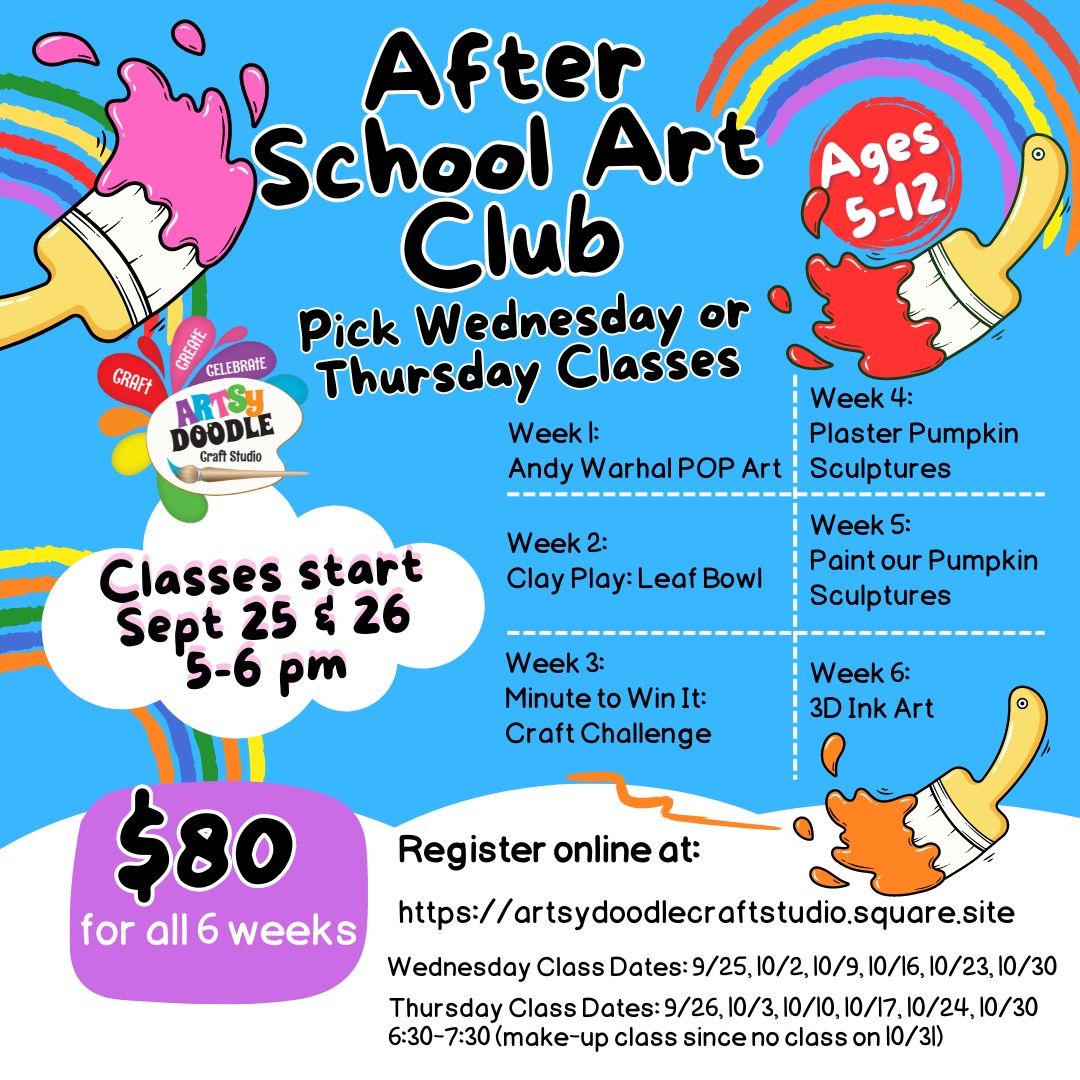 WEDNESDAY - After School Art Club