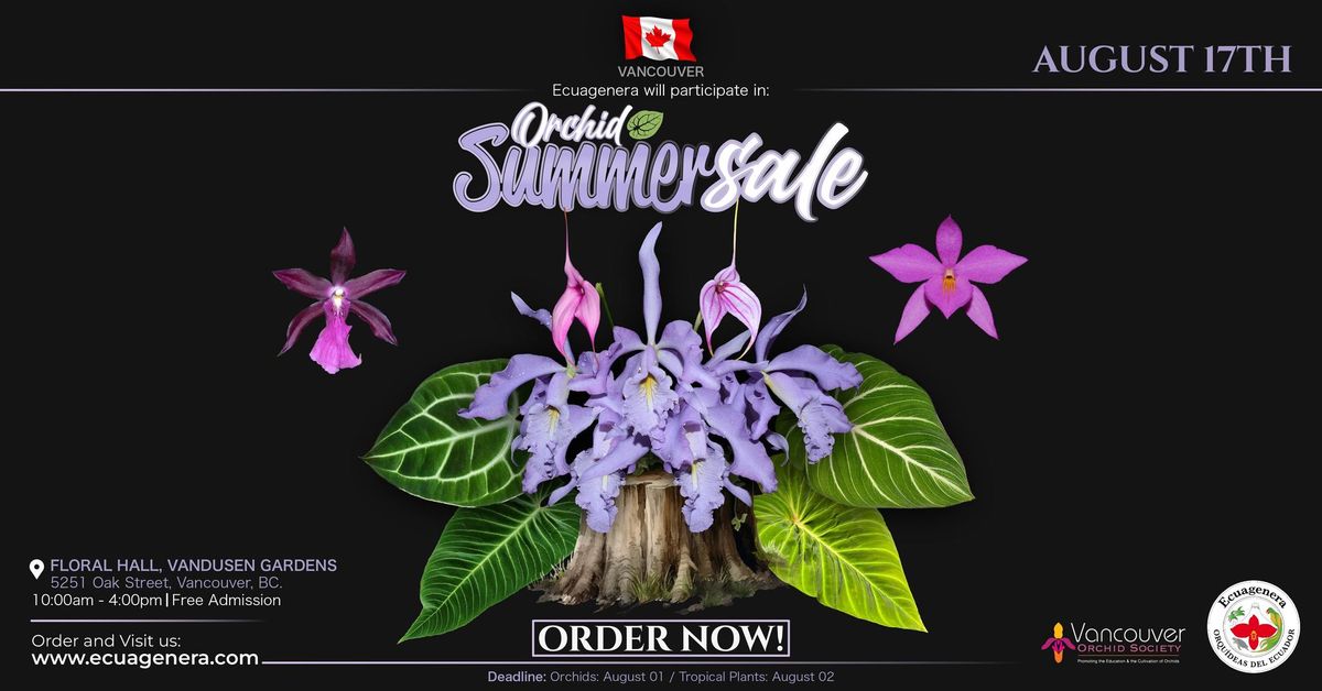 Ecuagenera will participate in Vancouver Orchid Society Summer Sale