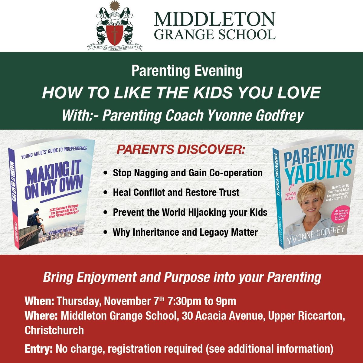 Parenting evening with Yvonne Godfrey