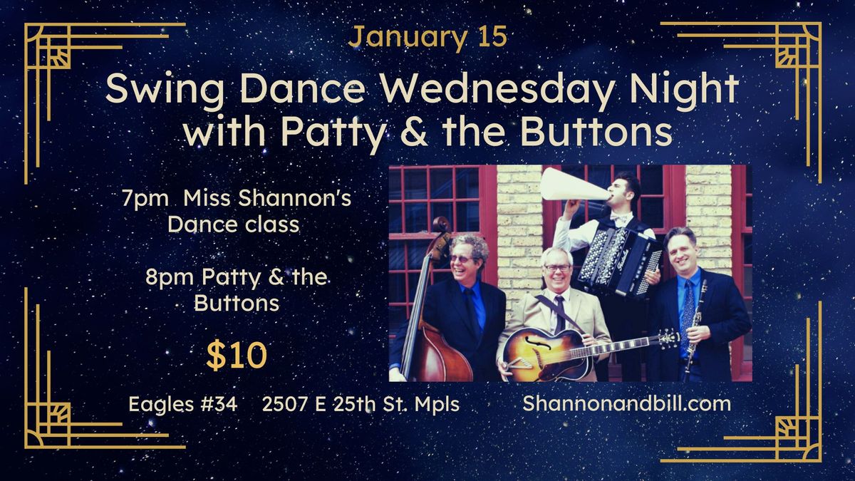 Patty & the Buttons at Swing Dance Wednesday 1\/15