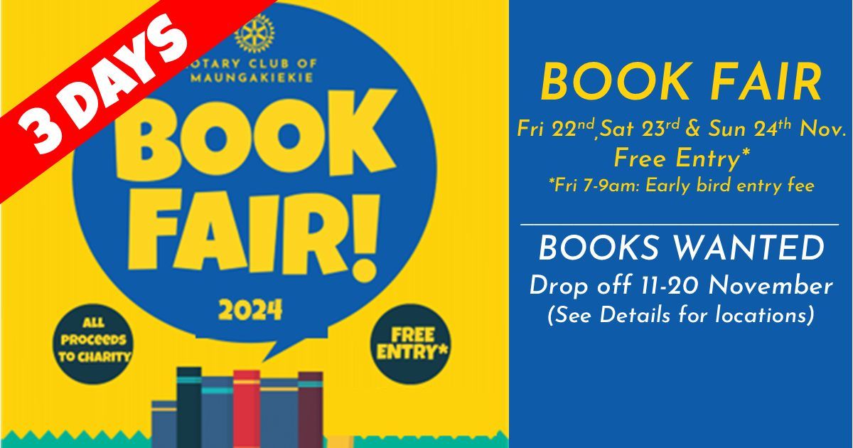 Rotary 2024 Book Fair (now 3-days)