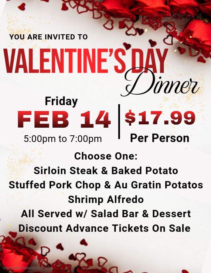 Valentine's Day Dinner ~ Open To The Public