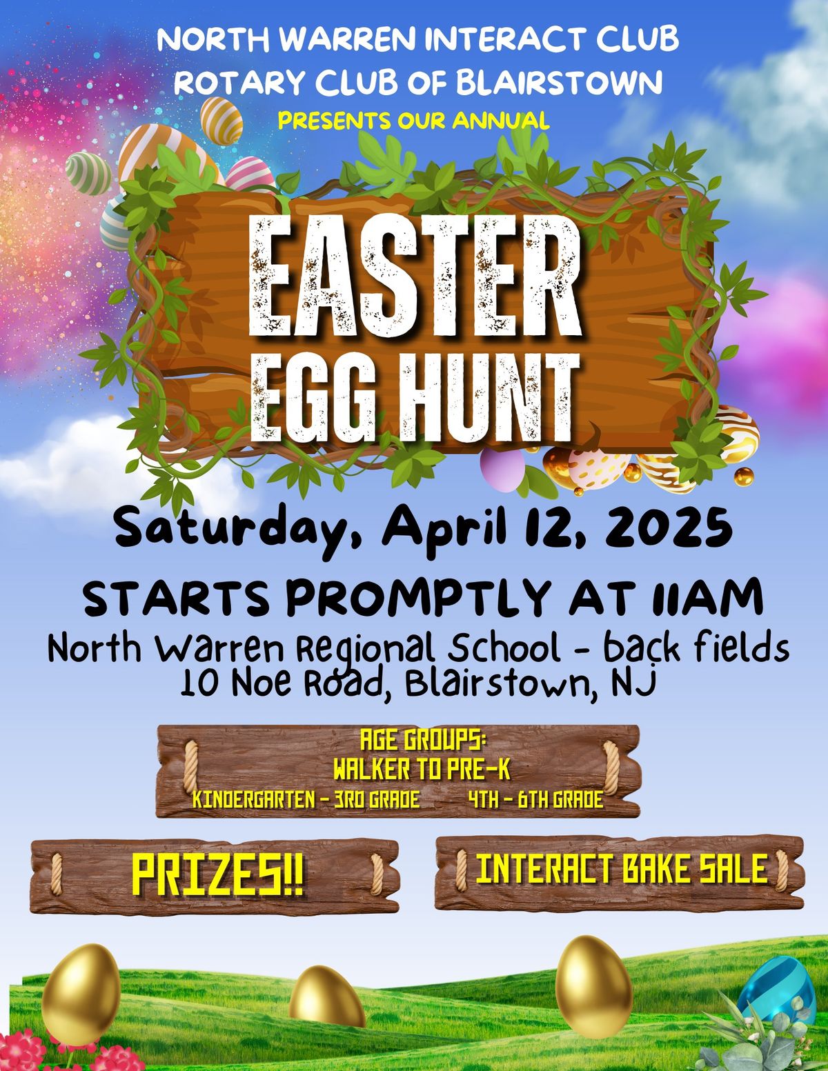 Easter Egg Hunt sponsored by NWR Interact Club and Blairstown Rotary