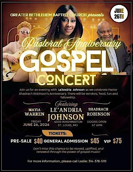 Le'Andria Johnson GOSPEL CONCERT