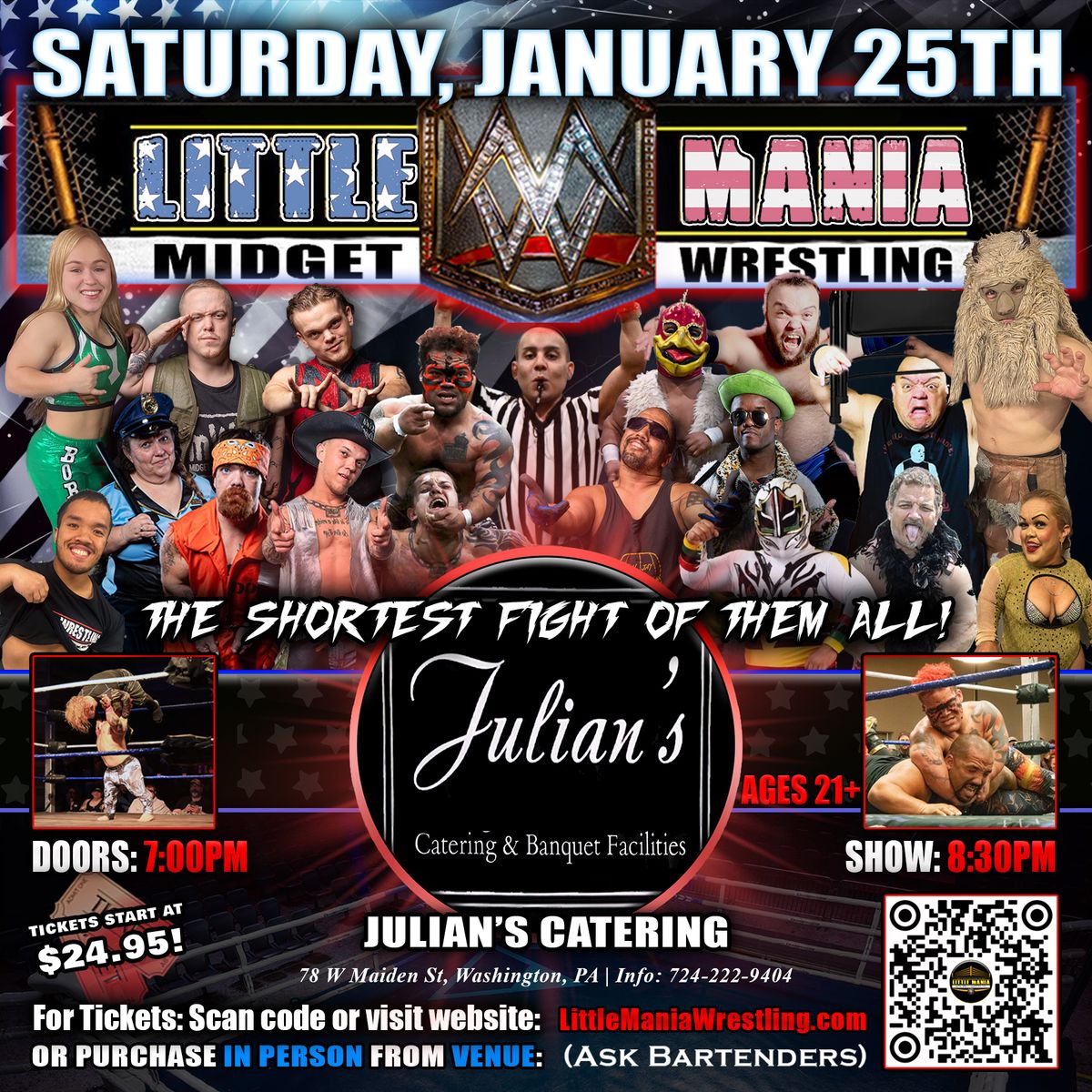 Washington, PA - Midget Wrestling All * Stars @Julian's Catering "The Shortest Fight of Them All!"