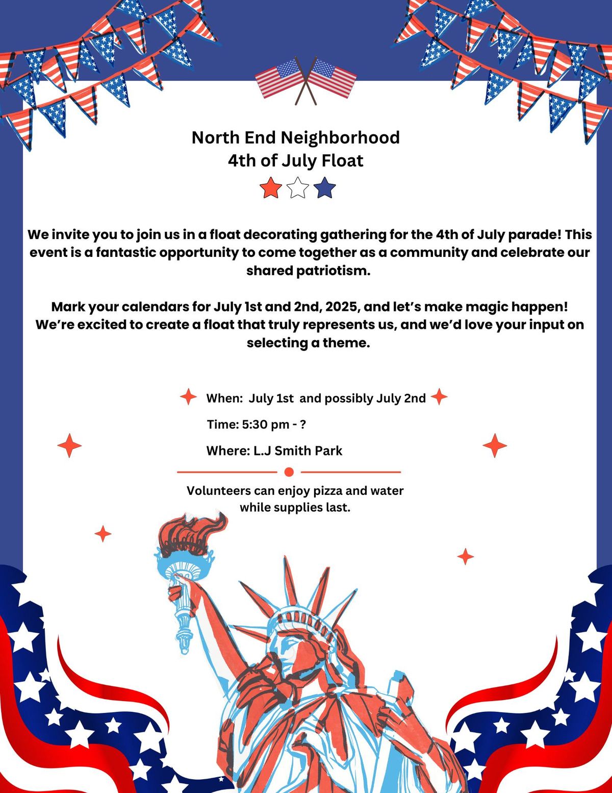 Neighborhood 4th of July Float Assembly 